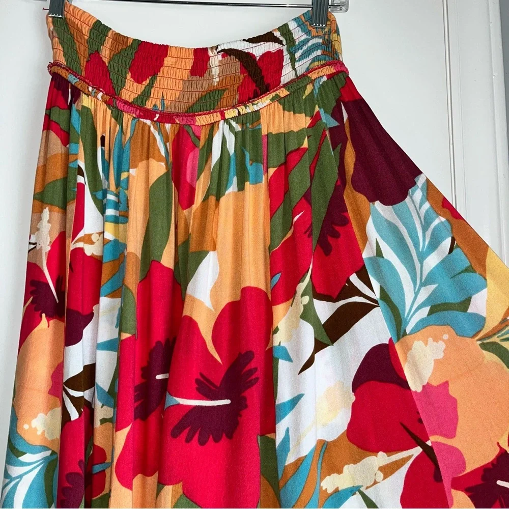 True Destinations Palazzo Pants Ankle Length Resortwear Tropical Print - Picture 6 of 10
